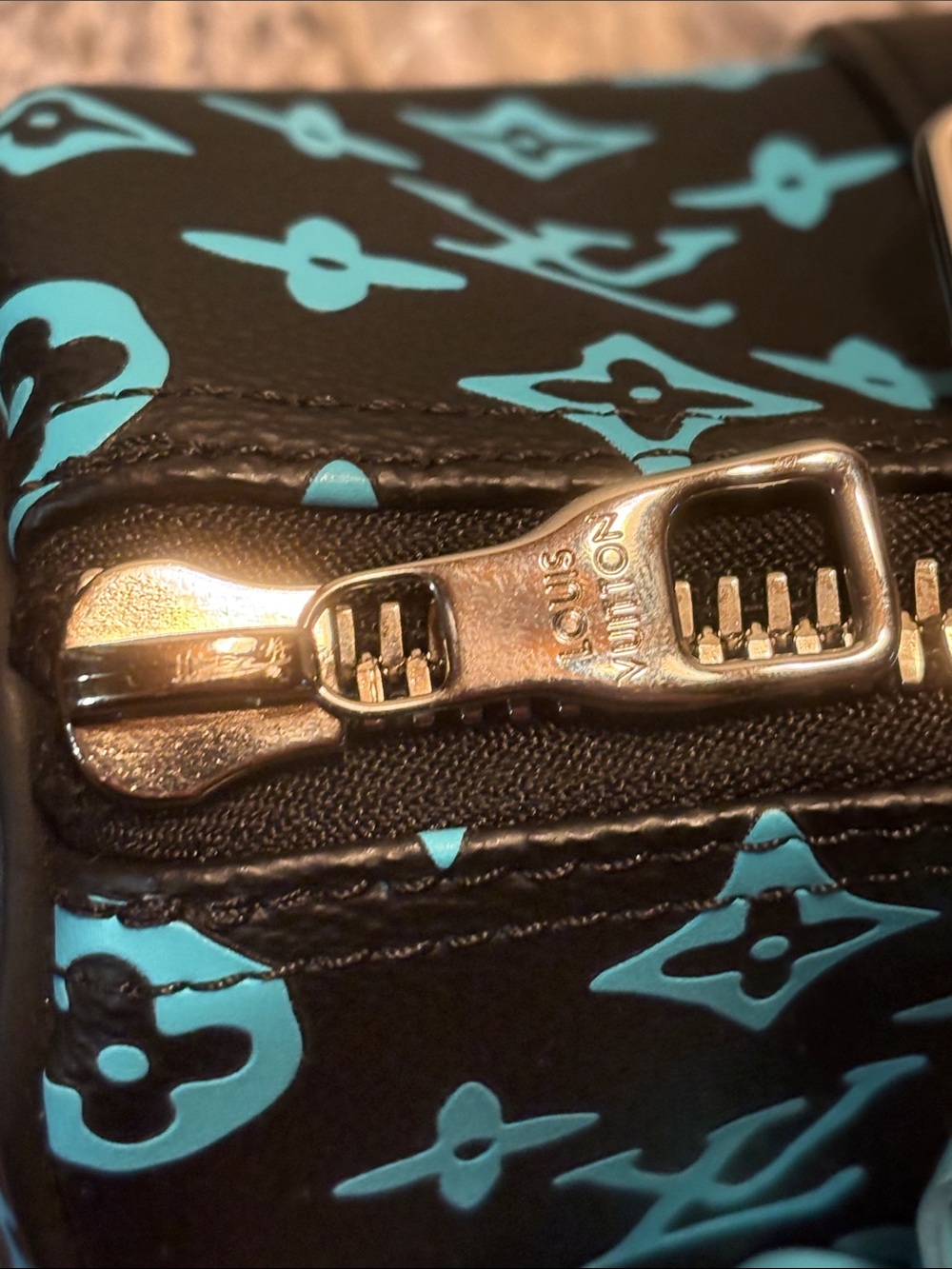 Louis Vuitton Black & Turquoise Monogram Mini Speedy Crossbody Bag (Runway) - Picture 7 of 13